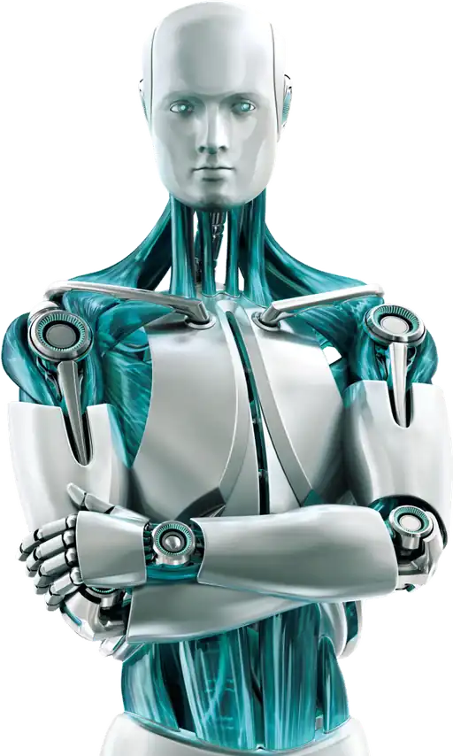 Perfect-nodes signature silver and turquoise robot